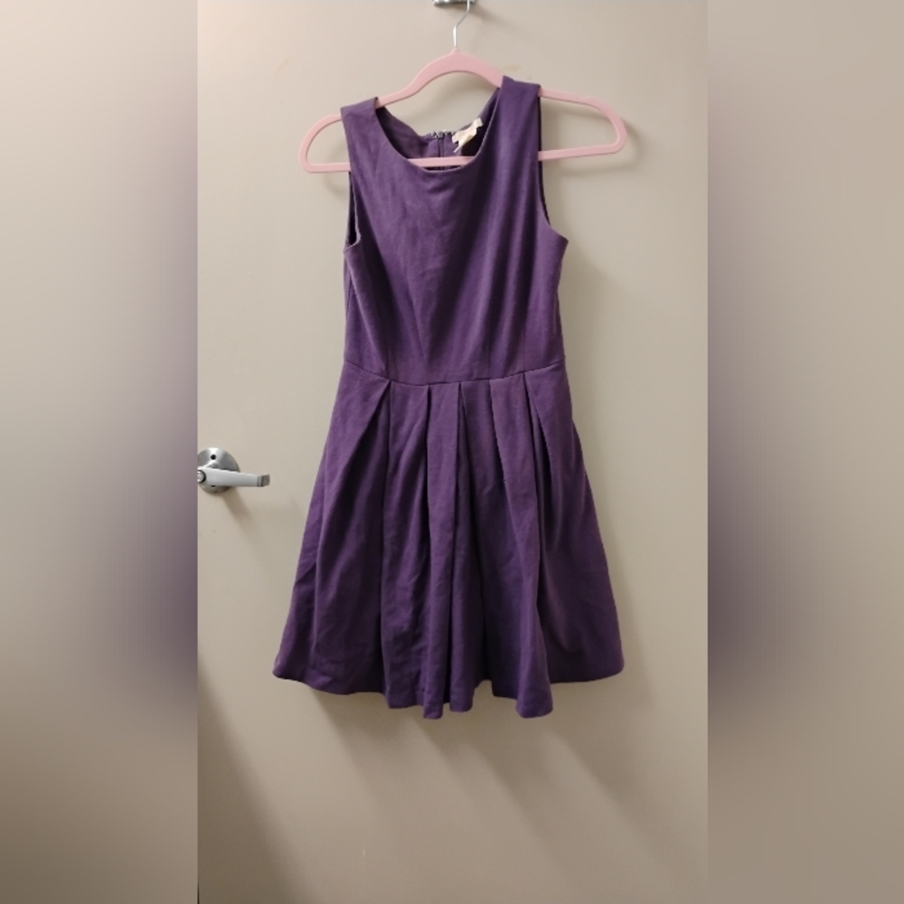 Anthropologie Esley Womens Purple Sleeveless Twee Dress Sz S